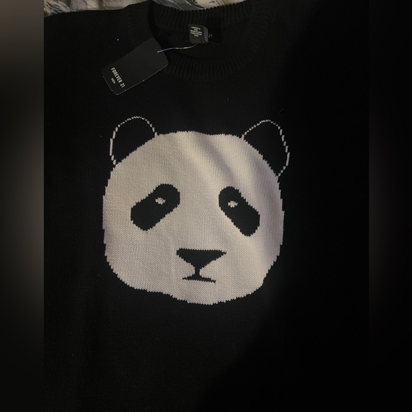 New men panda black knit sweater - Picture 3 of 6